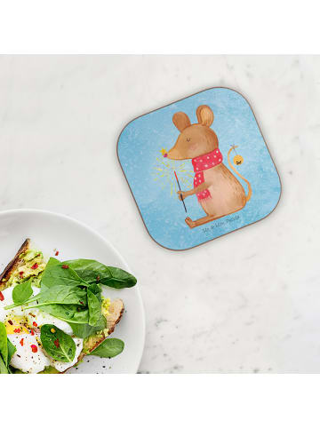 Mr. & Mrs. Panda gläseruntersetzer Maus Weihnachten ohne Spruch in Eisblau