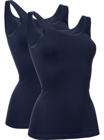Con-ta Baumwolle, Feinripp Unterhemd 2er-Pack in marine