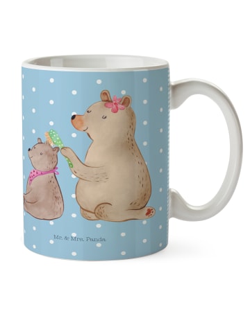 Mr. & Mrs. Panda Haferl Bär Kind ohne Spruch in Blau Pastell