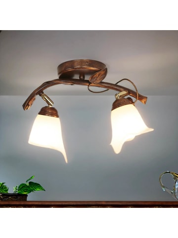 Licht-Erlebnisse Deckenlampe (B)31 x (L)31 x (H)18 cm in Shabby Braun Antik WeißShabby Braun Antik Weiß