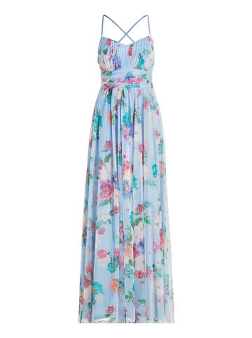 Vera Mont Abendkleid mit Blumenprint in Blue/Rosé