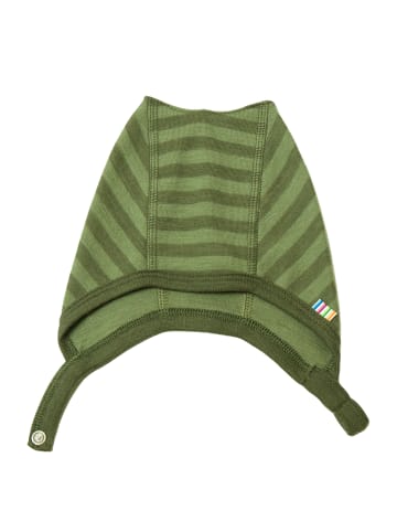 Joha Mütze Merinowolle in green stripe