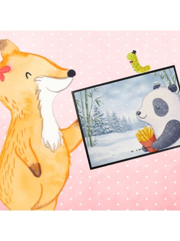 Mr. & Mrs. Panda Tischmatte Panda Winter Pommes Design ohne Spruch in Weiß