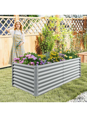 COSTWAY Hochbeet Metall in Grau