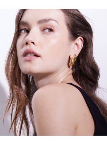 Echtzeit Creolen The Organic Drop in gold