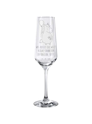 Mr. & Mrs. Panda Sektglas Einhorn Luftballon mit Spruch in Transparent