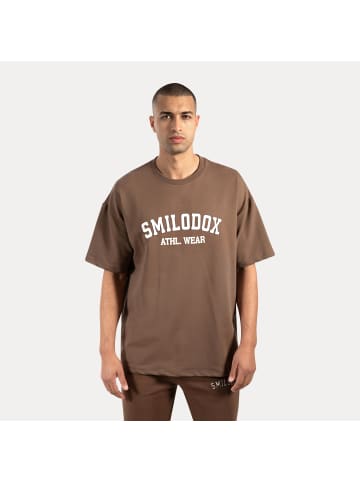 SMILODOX T-Shirt Kayson in Dunkelbraun