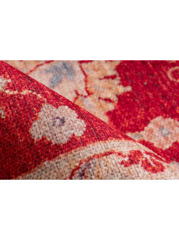 Kayoom Wohnzimmer Teppich – Kurzflorteppich Faye 625 in rot - rechteckig
