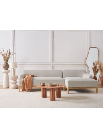 Beliani Ecksofa SOSJO in Beige/Braun - (W) 251 x (H) 74 x (L) 132 cm