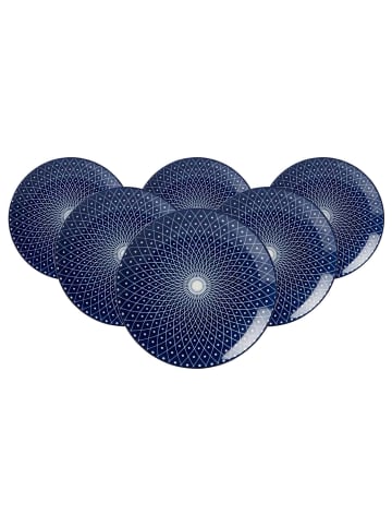 Ritzenhoff & Breker 6er Set Dessertteller Royal Reiko ø 21,5 cm in blau-weiß