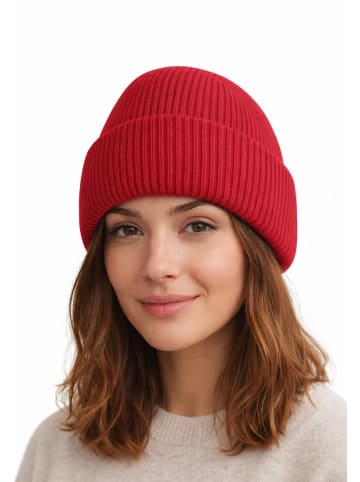 Yuhu Beanie aus recyceltem Polyester Unisex für Herbst und Winter in Rot