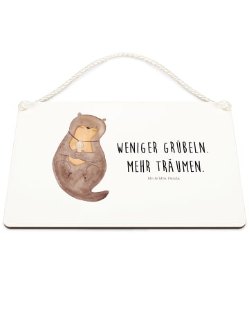 Mr. & Mrs. Panda Deko Schild Otter Muschel mit Spruch in Weiß