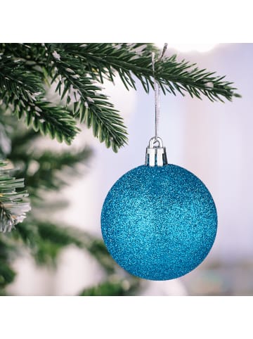 relaxdays 100-tlg. Weihnachtskugeln Set in Türkis