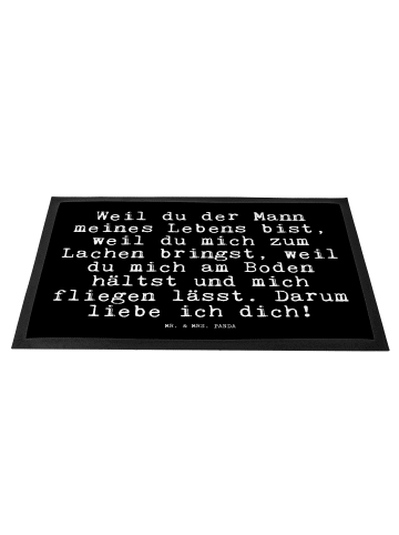 Mr. & Mrs. Panda Gummimatte Weil du der Mann... mit Spruch in Schwarz