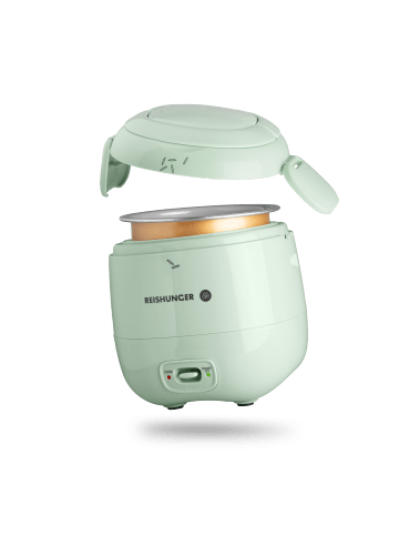 Reishunger Mini Reiskocher mit Keramikinnentopf, 120W, 0,3l, Salbeigrün
