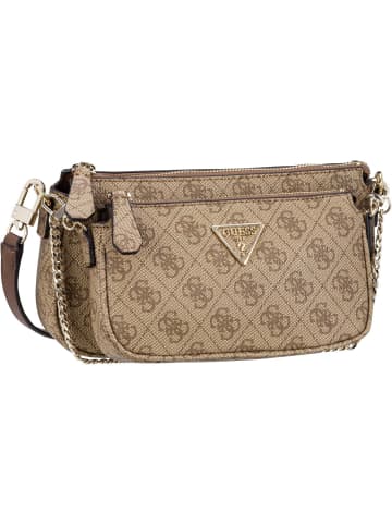 Guess Umhängetasche Noelle Double Pouch Crossbody in Latte Logo Brown