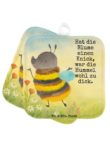 Mr. & Mrs. Panda Ofenlappen Hummel flauschig Design mit Spruch in Weiß