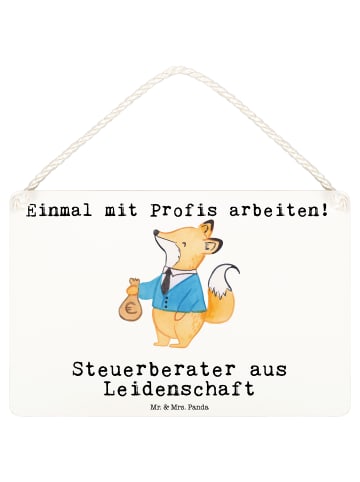 Mr. & Mrs. Panda Deko Schild Steuerberater Leidenschaft mit Spruch in Weiß