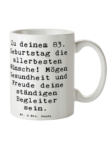 Mr. & Mrs. Panda Kaffeebecher Spruch 83. Geburtstag Glückwünsche... in Weiß