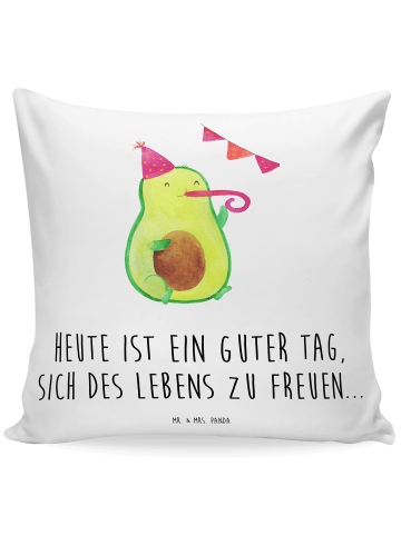 Mr. & Mrs. Panda 40x40 Kissen Avocado Party mit Spruch in Weiß