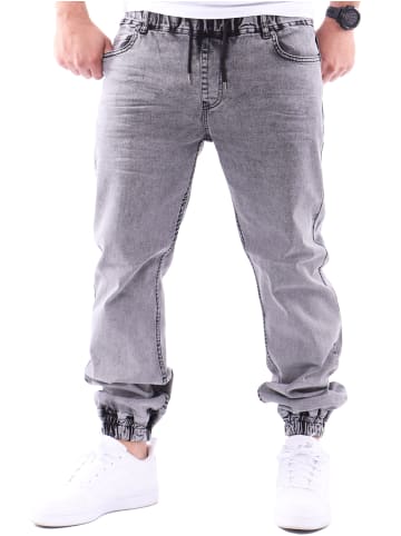 RESLAD Jeans Denim Jogginghose in grau