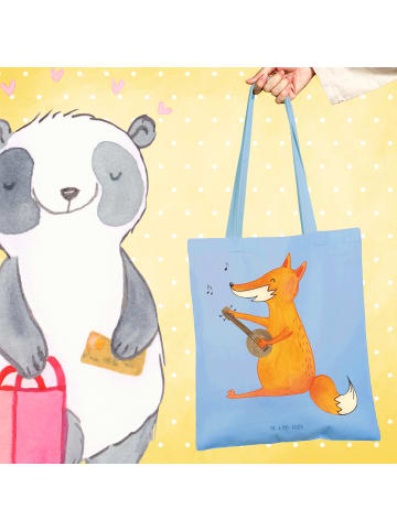 Mr. & Mrs. Panda Tote Bag Fuchs Gitarre ohne Spruch in Sky Blue