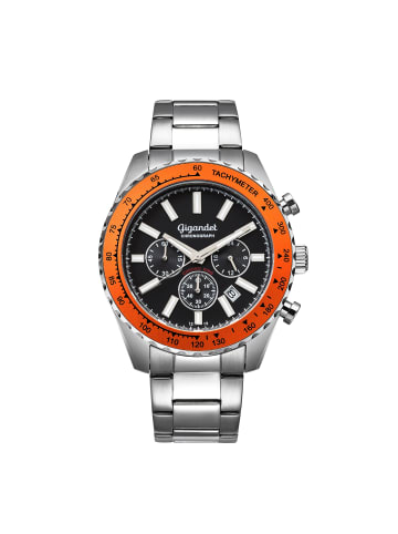 Gigandet Quarzuhr Chronograph "CHRONO KING" in Silber/Orange/Schwarz