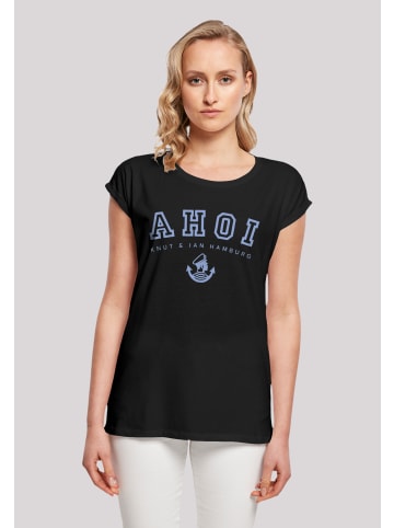 F4NT4STIC Extended Shoulder T-Shirt Ahoi Knut & Jan Hamburg in schwarz