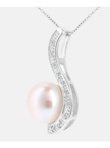 Diamant L'éternel Halskette mit Anhänger aus 375 Weißgold mit Diamant mit Perle