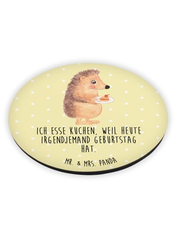 Mr. & Mrs. Panda magnet Igel Kuchenstück mit Spruch in Gelb Pastell