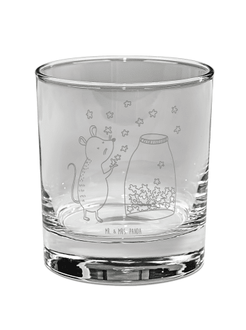 Mr. & Mrs. Panda Tumbler Glas Maus Sterne ohne Spruch in Transparent
