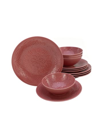 CreaTable Orient  Mandala Teller Set in Rot in Rot