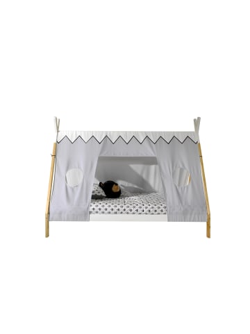 58 aufm Kessel ZELTBETT Karyn 4 206x185x96 aus Kiefer Massivholz in Weiß/natur