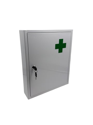 relaxdays Medizinschrank in Weiß/ Grün - (B)35,5 x (H)43 x (T)8 cm
