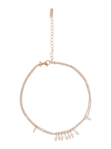 faina Women Anklet in Rose Gold White