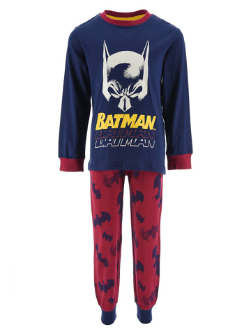 Batman 2tlg. Outfit: Schlafanzug Langarmshirt und Hose in Blau