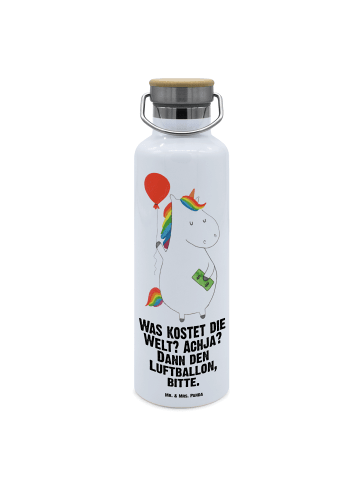 Mr. & Mrs. Panda Wasserflasche Einhorn Luftballon mit Spruch in Weiß
