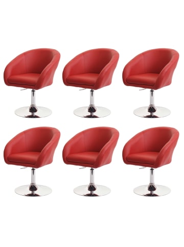 MCW 6er-Set Esszimmerstuhl F19, Kunstleder rot