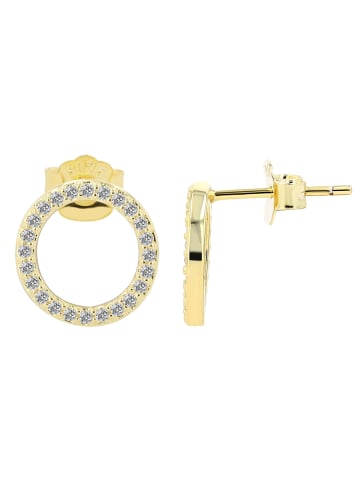 Adeliás Damen Ohrringe – Ohrstecker aus 925 Silber in gold