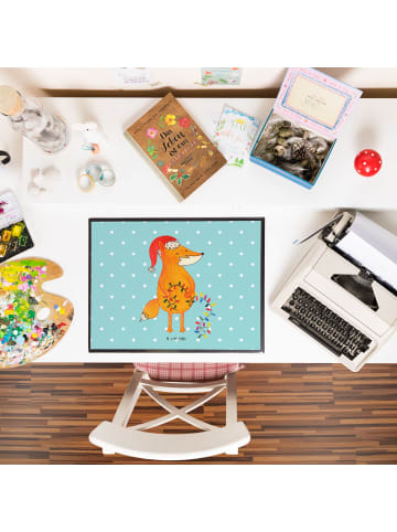 Mr. & Mrs. Panda Schreibunterlage Fuchs Weihnachten ohne Spruch in Türkis Pastell