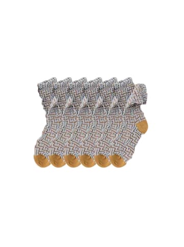 MUNADUNA 6er-Pack 3D-Relief Labyrinth-Fashionsocken in Grau
