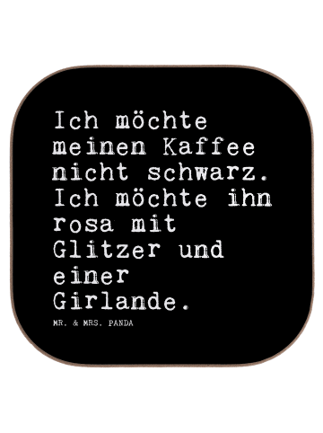 Mr. & Mrs. Panda Untersetzer Ich möchte meinen Kaffee... mit Spruch in Schwarz