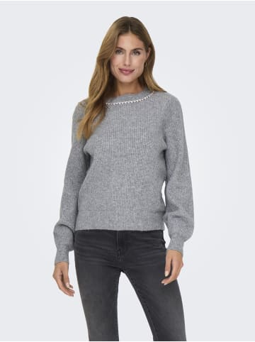 ONLY Strickpullover in Medium Grey Melange