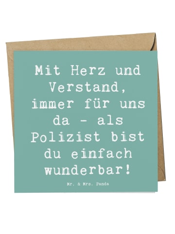 Mr. & Mrs. Panda Glückwunschkarte Spruch Polizist Wunderbar mit ... in Meeresbrise