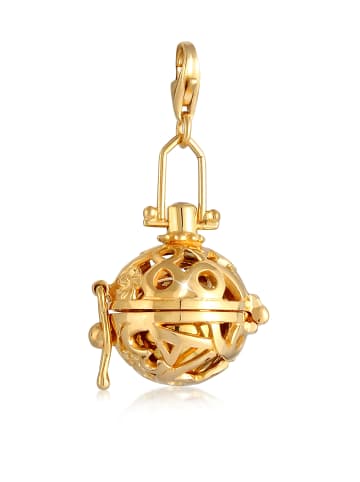 Nenalina Charm 925 Sterling Silber Engelsflüsterer, Kugel, Ornament in Gold