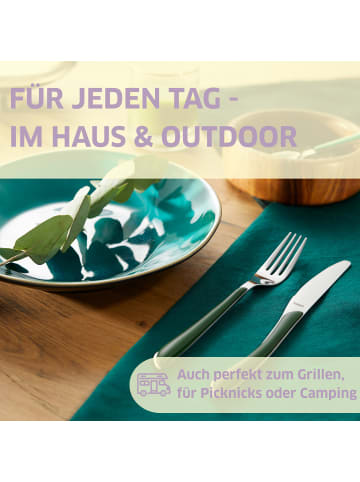 Kuppels 6-tlg. Kuchengabel Set PRISMA in tannengrün matt