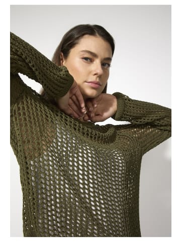 More & More Ajourpullover in tundra olive