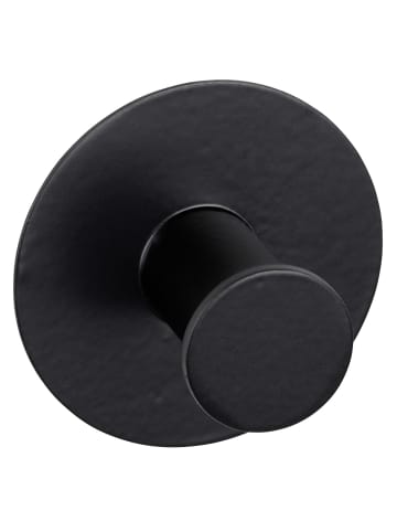 Wenko Handtuchhaken aus Edelstahl CELANO in Schwarz, (H) 3,3 x (L) 5 cm