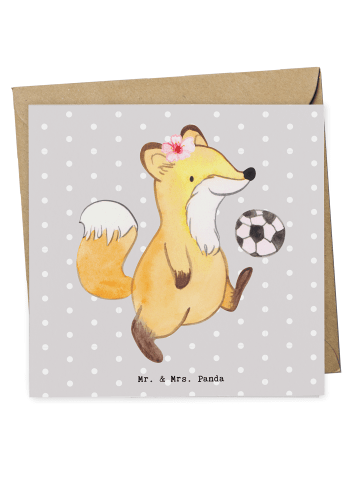 Mr. & Mrs. Panda Deluxe Karte Fußballerin Herz ohne Spruch in Grau Pastell