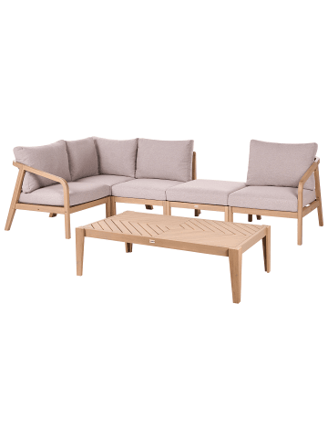 Beliani 6-tlg Sitzgruppe RIVELLO in Braun/Beige